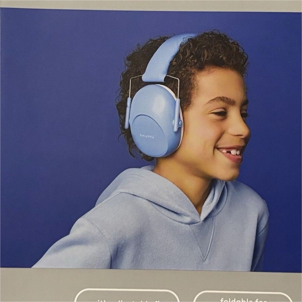 heyday Kids Passive Hearing Protector Earmuffs Sky Blue NRR 22dB Folding